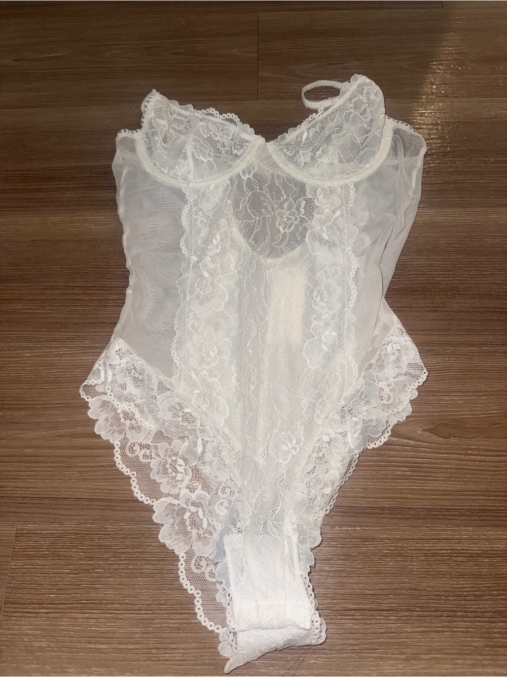 Delicate White Lace Bodysuit - Women Intimates